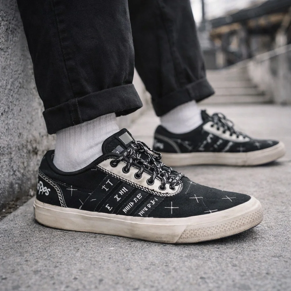 Adidas Hood By Air HBA Sneakers 9.5 Graphic Low Top Streetwear Designer Collab